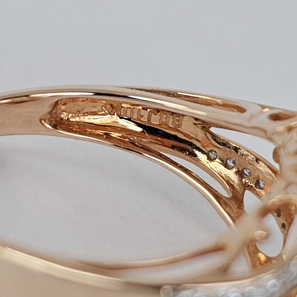 Genuine 10K Rose Gold Morganite & Diamond 3.86 Carat Ring Size 8! 🍑✨️ - Picture 6 of 7